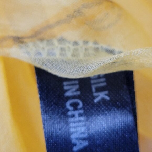 Double Layer Yellow Silk Rectangular Scarf - Picture 8 of 8